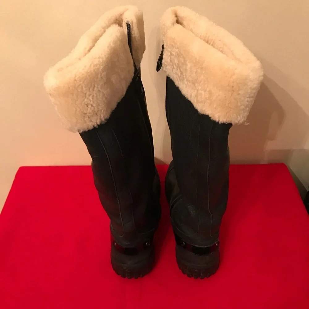 Cole Haan Waterproof Faux Fur Tall Zip Winter Boots
